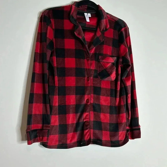 Red and Black Plaid Pajama top - Picture 1 of 7
